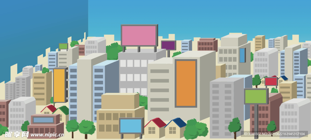 矢量城市建筑群