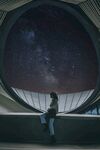 建筑星空女生
