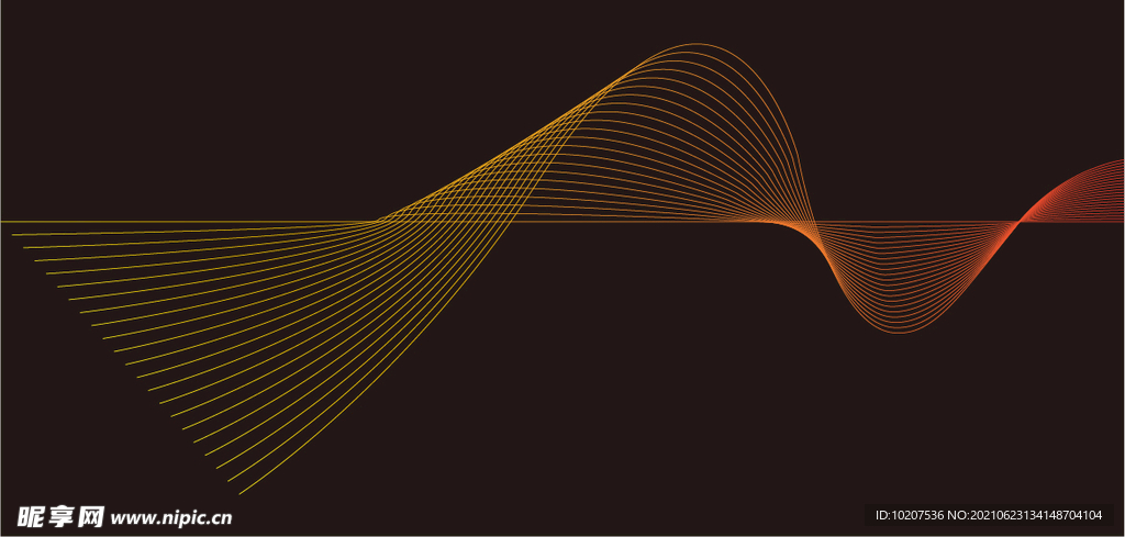 矢量橙色抽象曲线背景图片