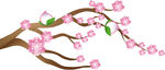 中国风复古水墨桃树桃花传统文化