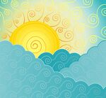 抽象云层中的太阳