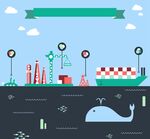 海洋开发插画矢量