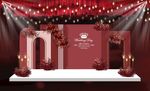 红色舞台婚礼效果图