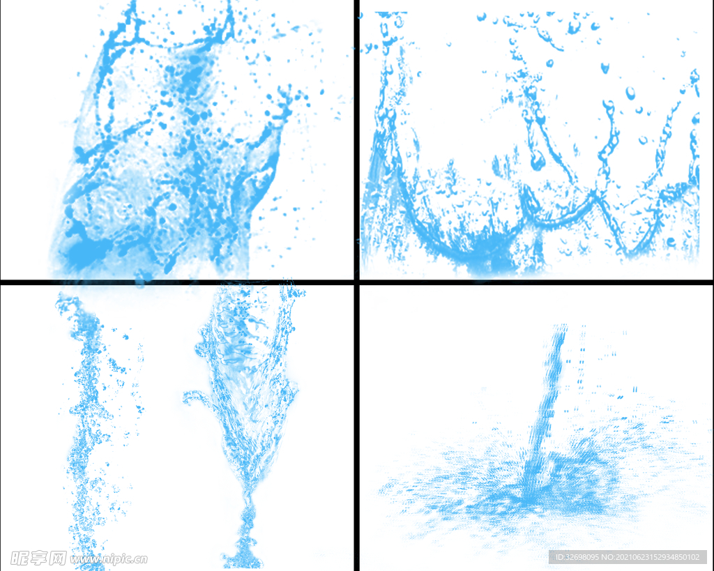 蓝色水花素材