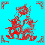 二龙戏珠剪纸