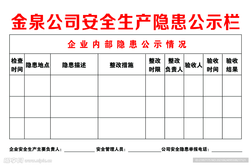 隐患公示栏