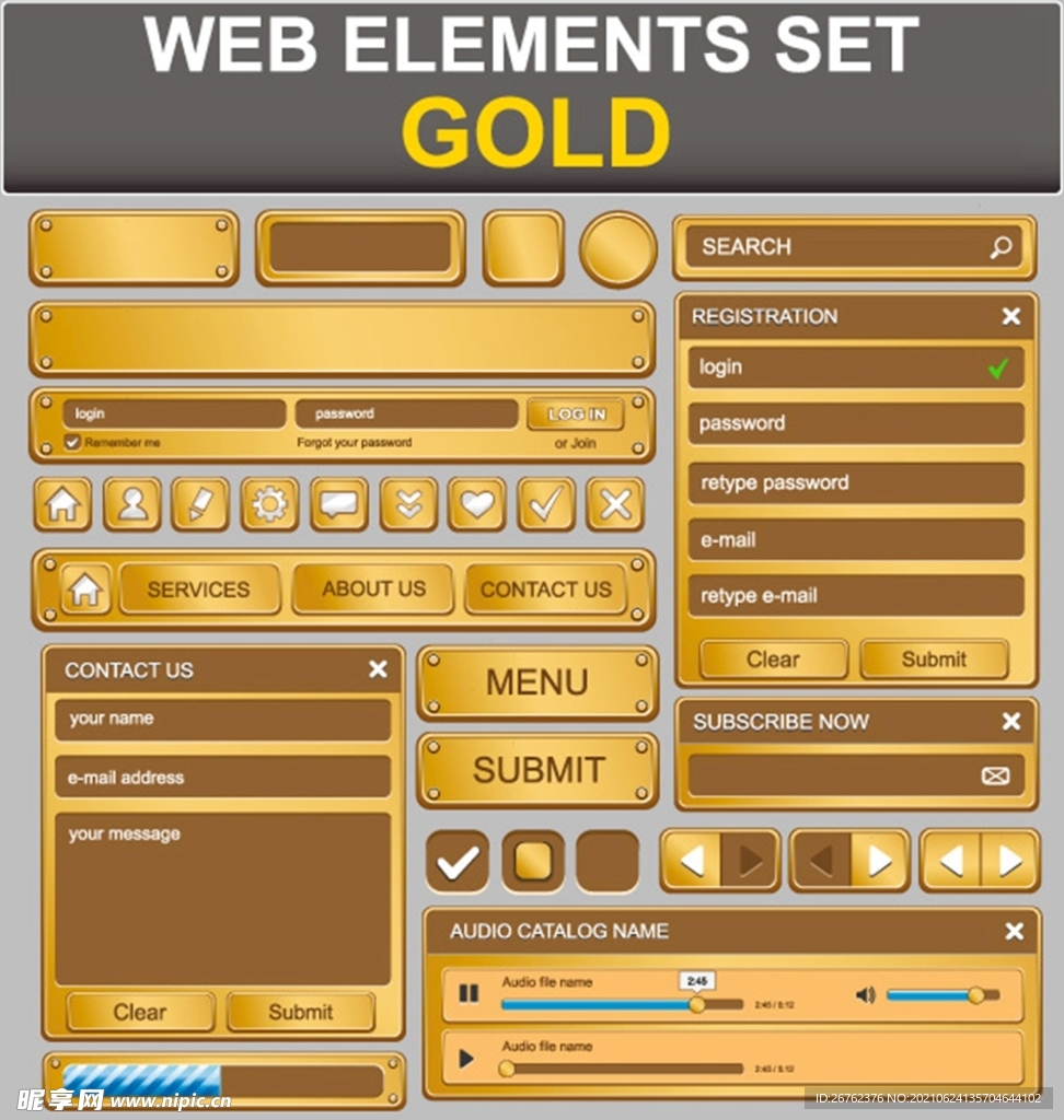 钮网页设计元素