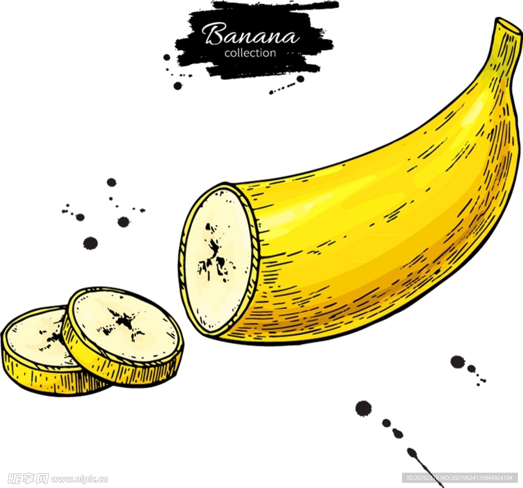 香蕉和墨迹