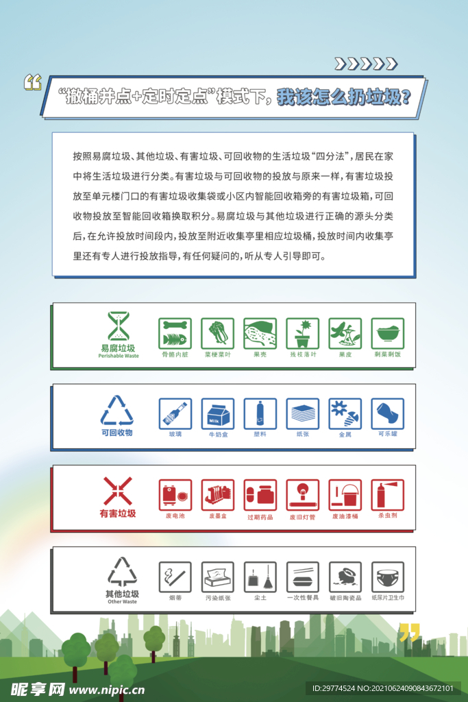 定时定点垃圾分类海报