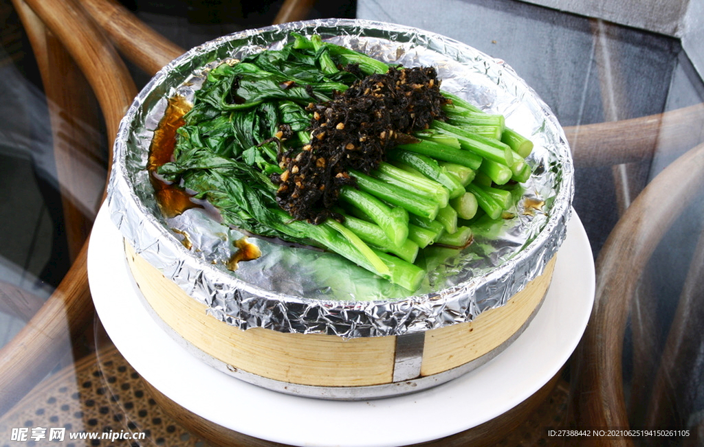 榄菜蒸菜心图片