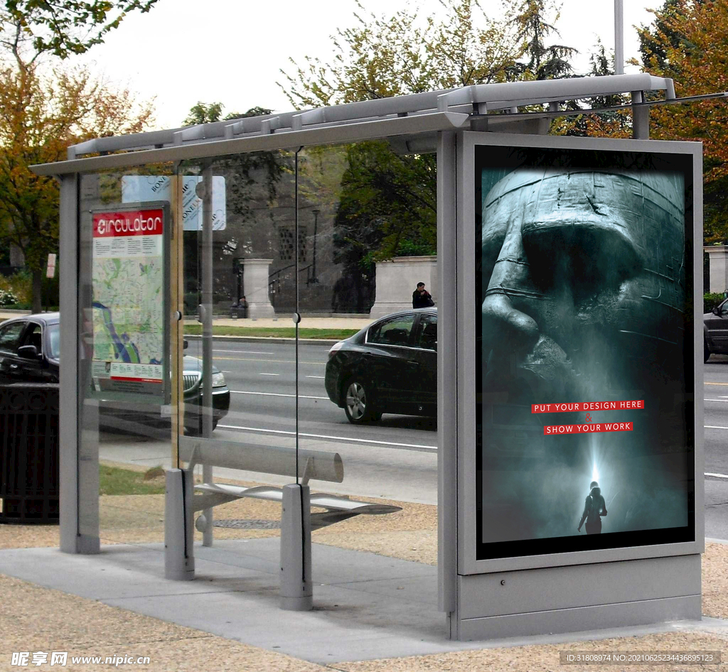 公交站牌广告牌样机模板展示
