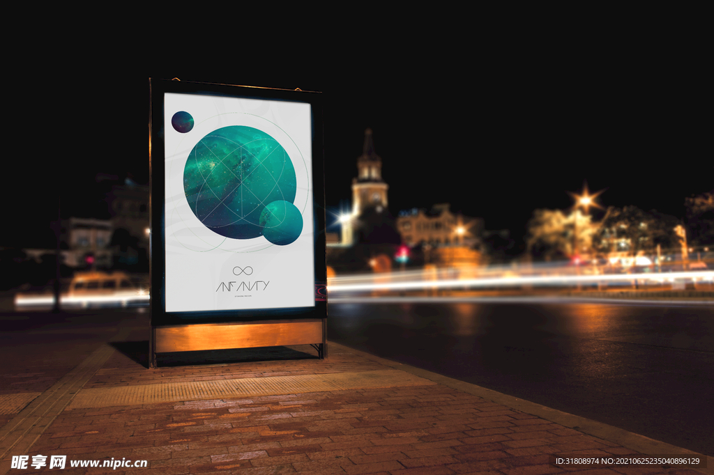 街上海报广告牌样机模板展示