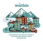 冬季小城建筑和道路