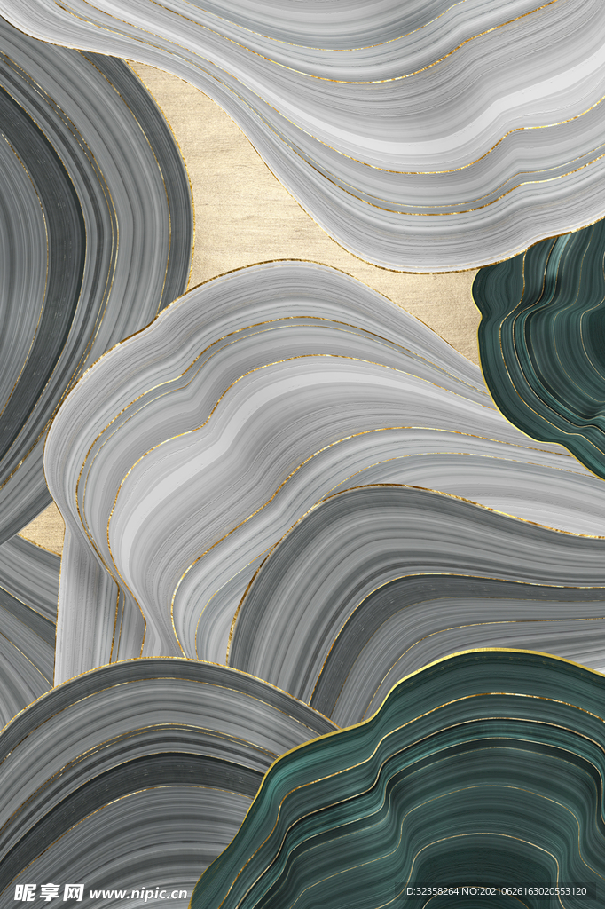金色线条装饰画