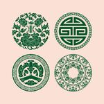 古典花纹牡丹 中式瓷器服饰纹样