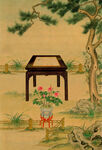 古典 工笔 方凳 背景图片