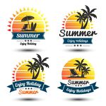 夏季假期太阳标签