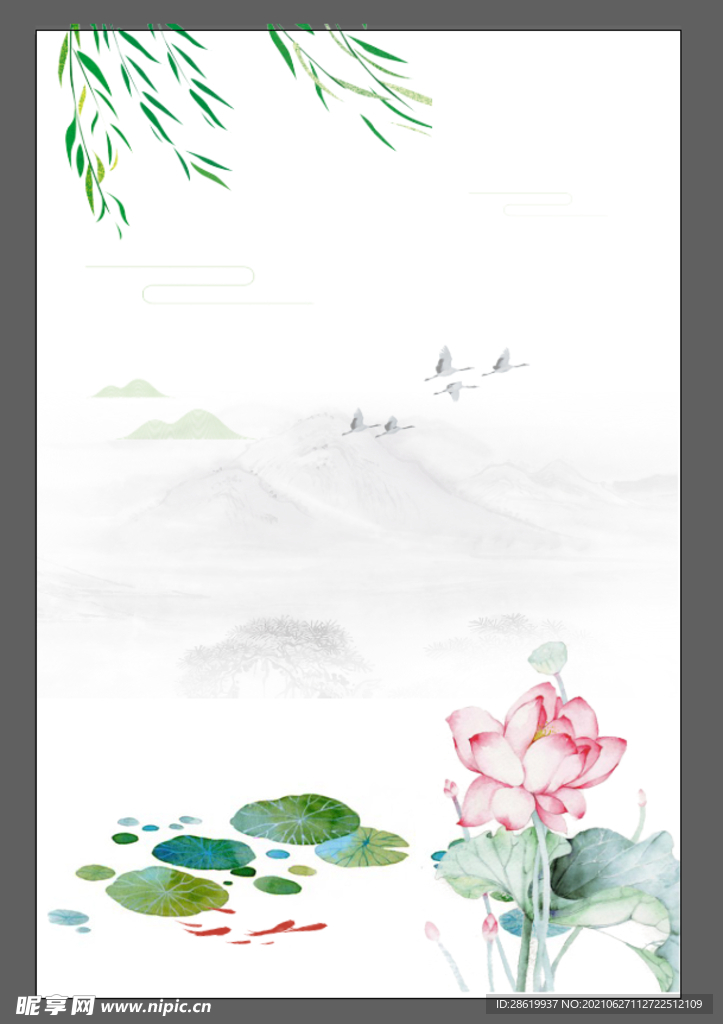 中国风 荷花背景