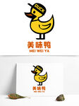 鸭子餐饮美食logo