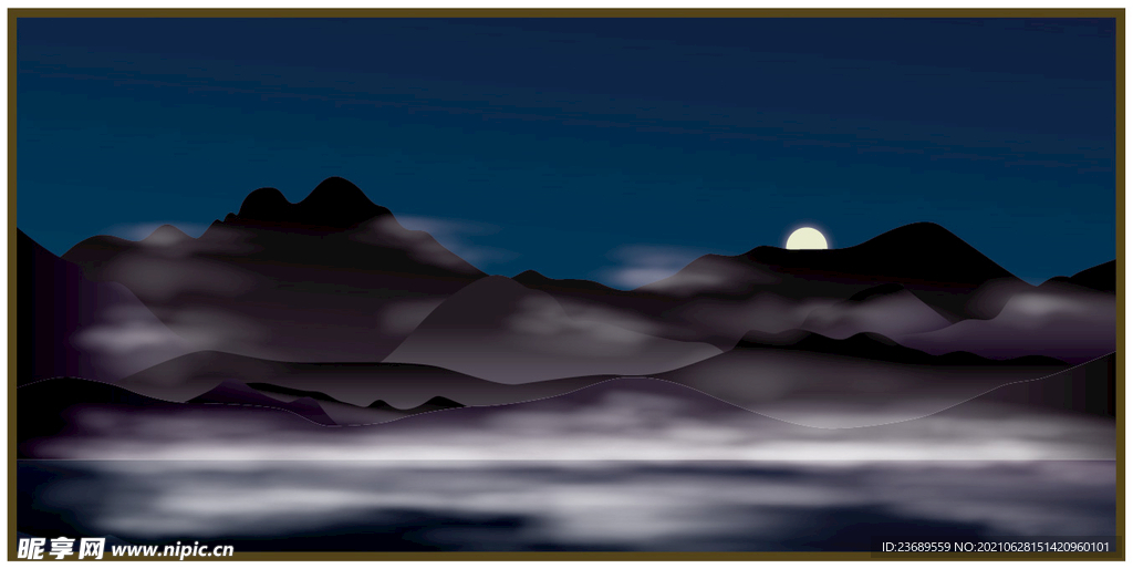 群山 夜晚