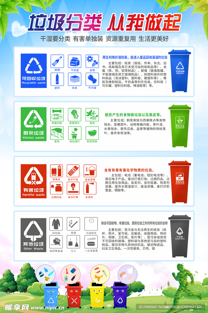 垃圾分类 从我做起 海报