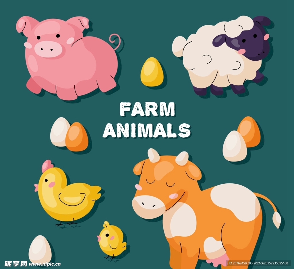 农场动物贴纸