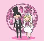 卡通新郎新娘
