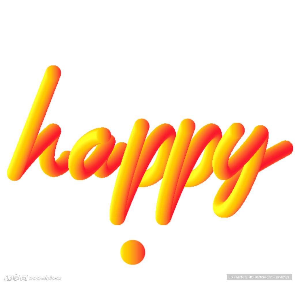 happy字体