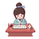  古装练字人物 