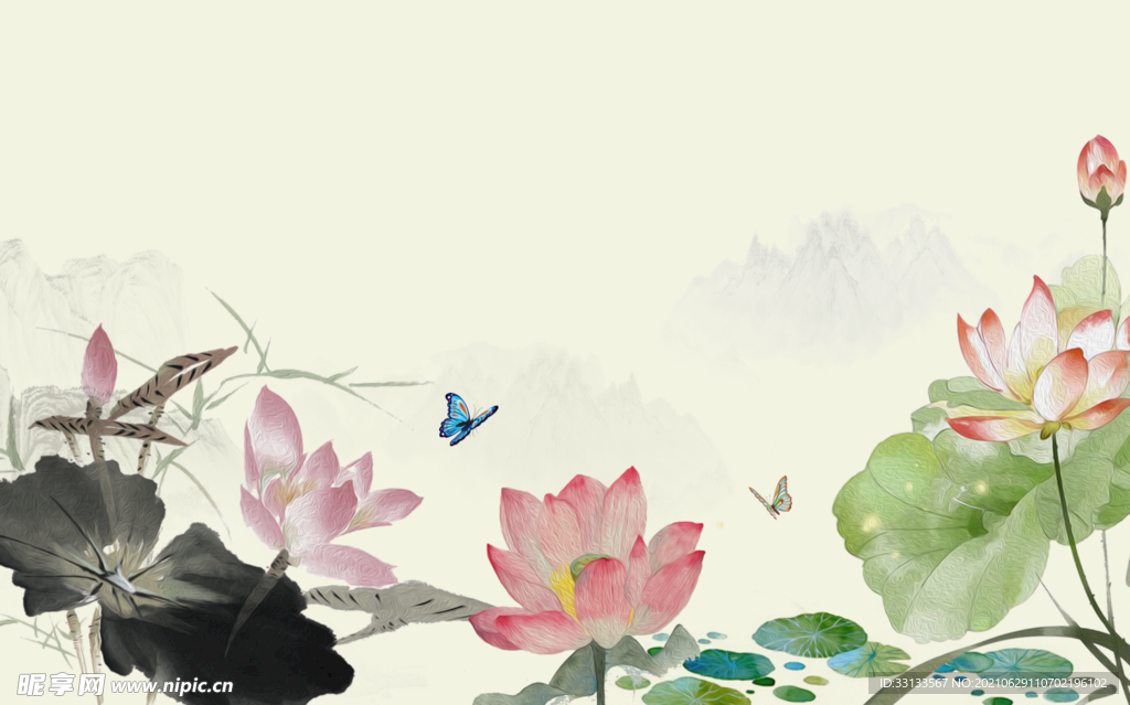 荷叶背景