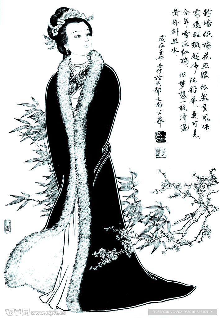 雪地丽人