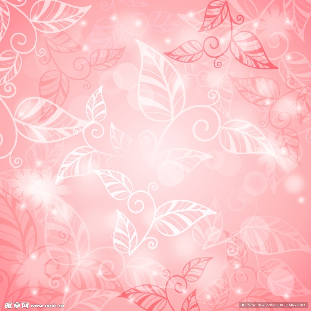 粉色叶形花纹背景