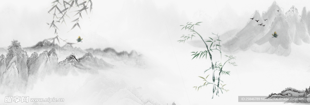 山水风景水墨画