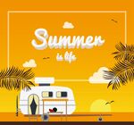 夏日沙滩露营车