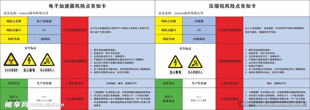 机械风险点告知卡