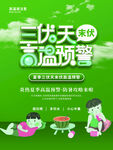 高温预警海报