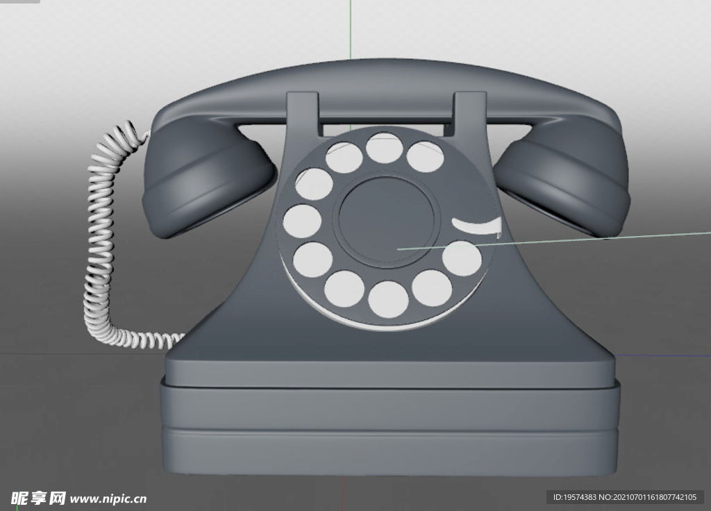 C4D模型老式经典电话