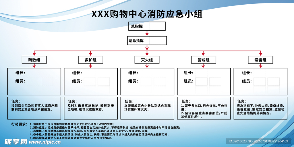 消防应急小组展板