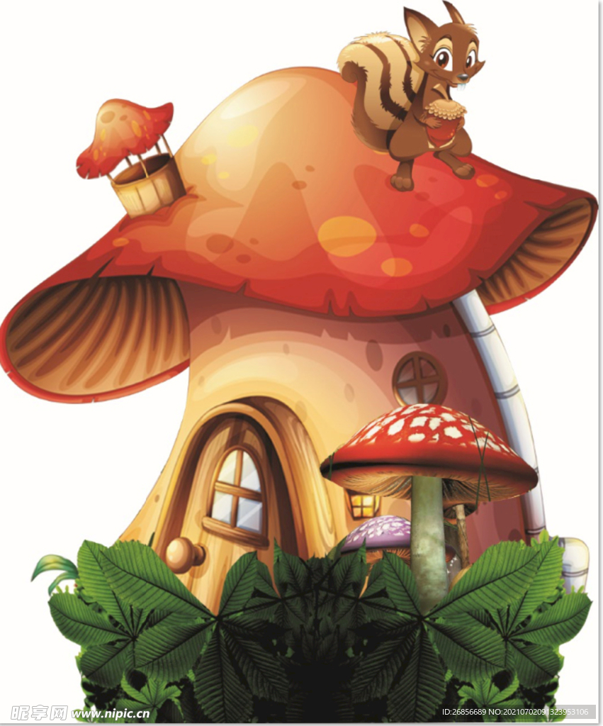卡通 蘑菇屋