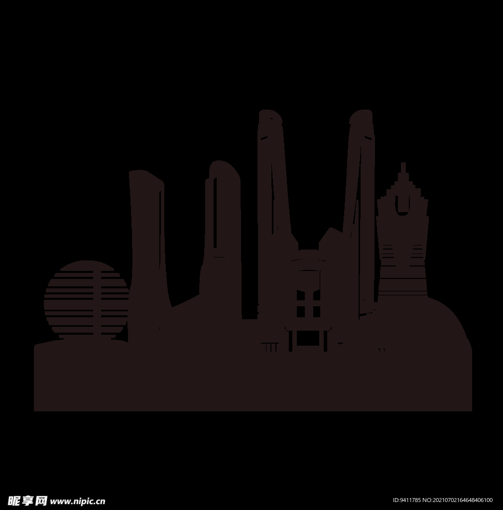 杭州城市剪影矢量图