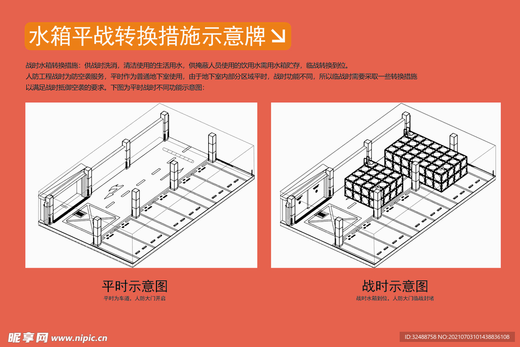 人防工程水箱平站转换制度牌