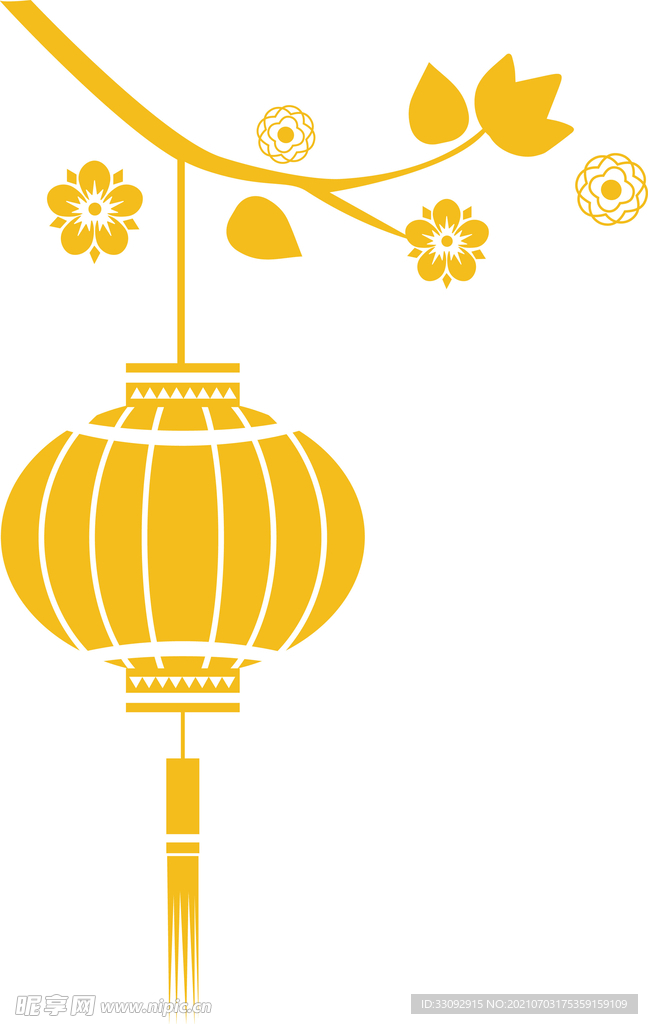 金色梅花和灯笼