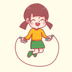 女孩跳绳 