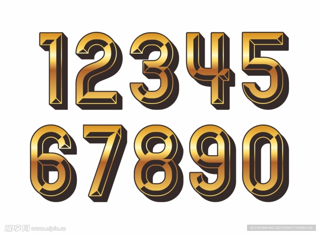 金色数字