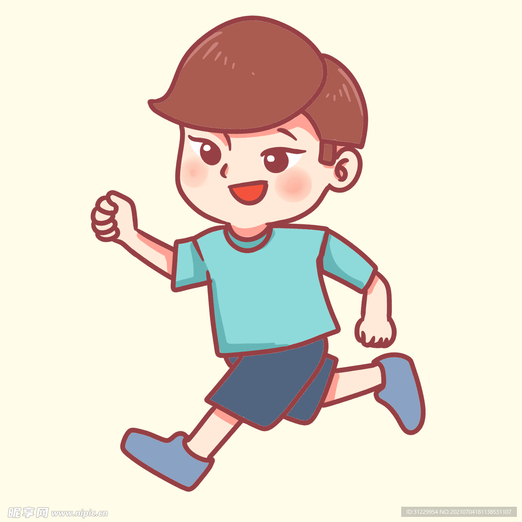  男孩跑步 