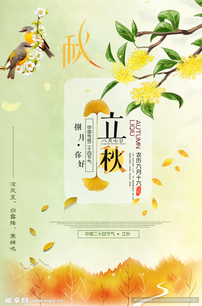 二十四节气立秋