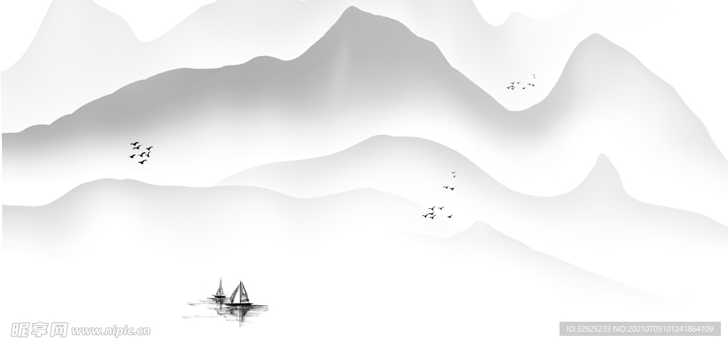 山水水墨画