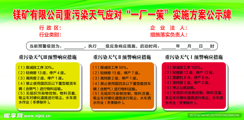 重污染天气应对一厂一策实施