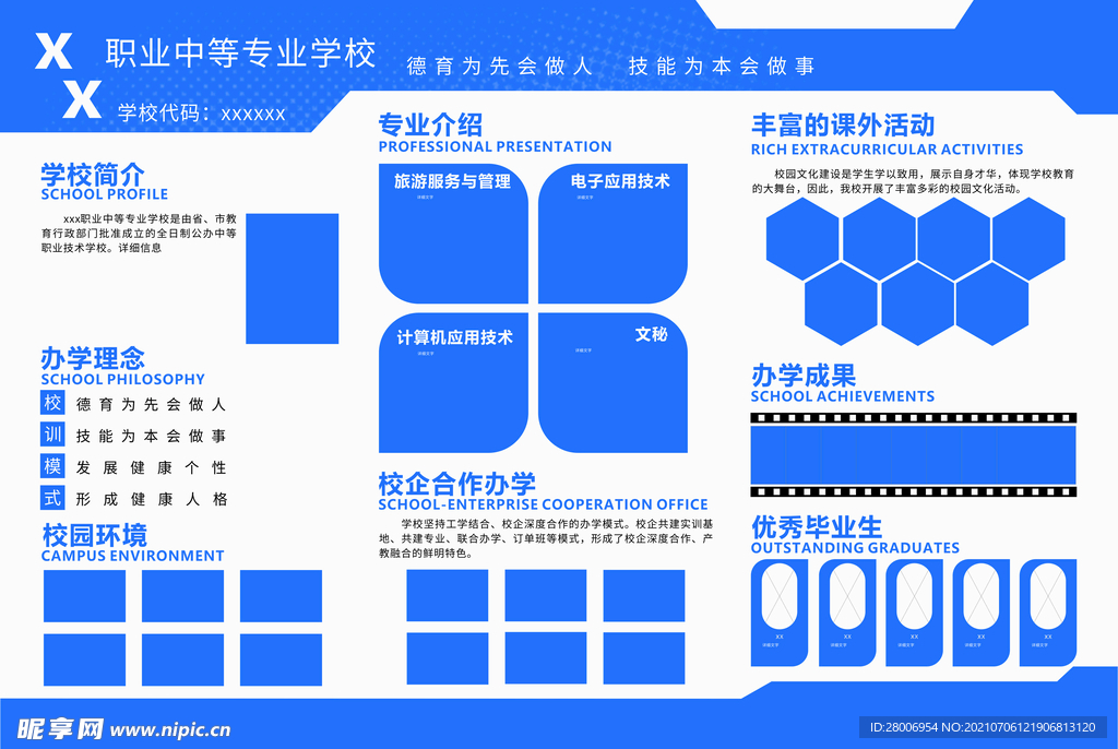 学校简介宣传栏展板