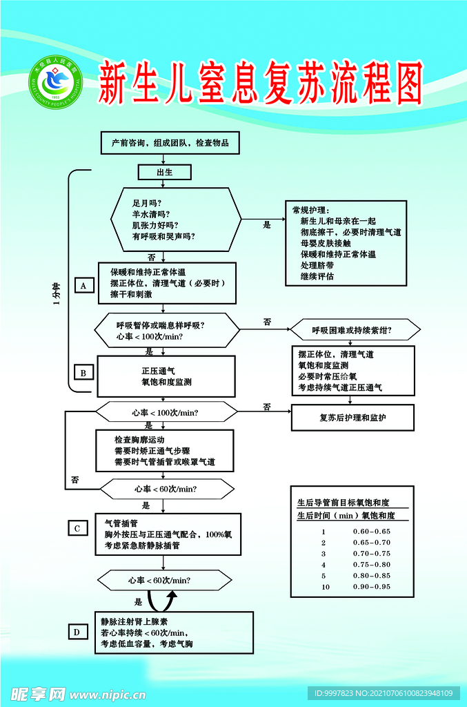 新生儿窒息复苏流程图